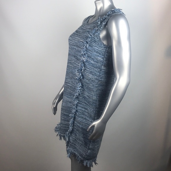 Holding Horses Blue Knit Fringe Sweater Dress - Picture 3 of 6
